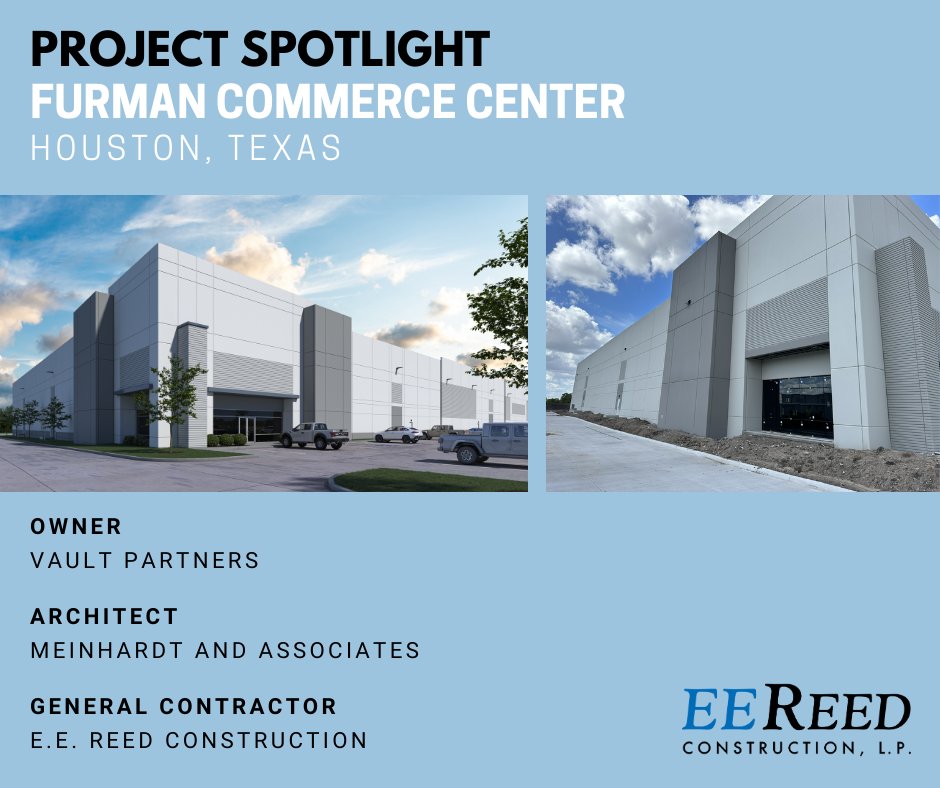 Check out our project spotlight! Furman Commerce Center is a 185,413 SF, tilt-wall industrial warehouse currently under construction. The project is located on a 12 acre tract of land and the scope includes 175,000 SF of paving and 36 overhead doors. #commercialconstruction