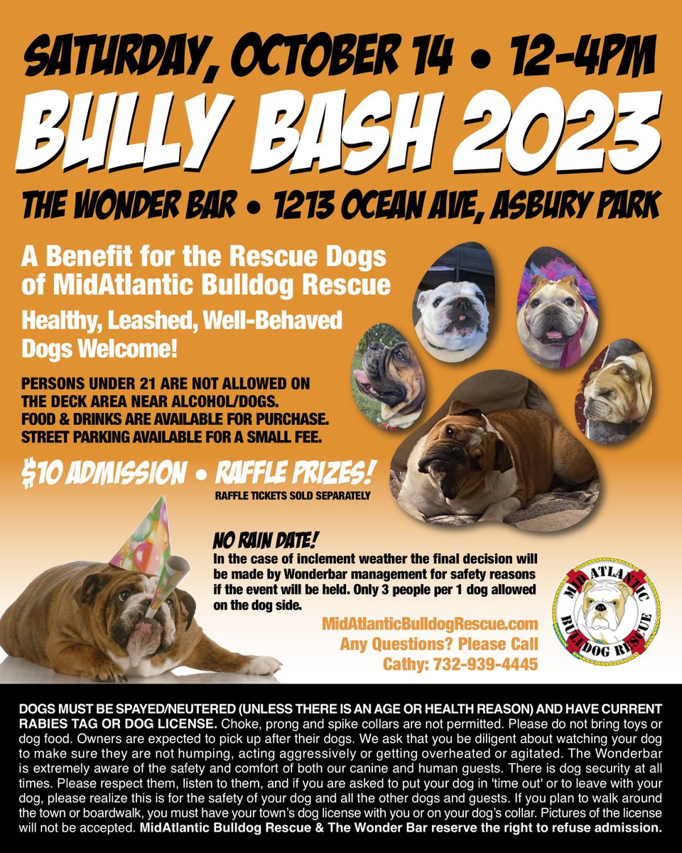 Join us in #AsburyPark #bulldogs #rescuebulldogs #Wonderbar #YappyHour