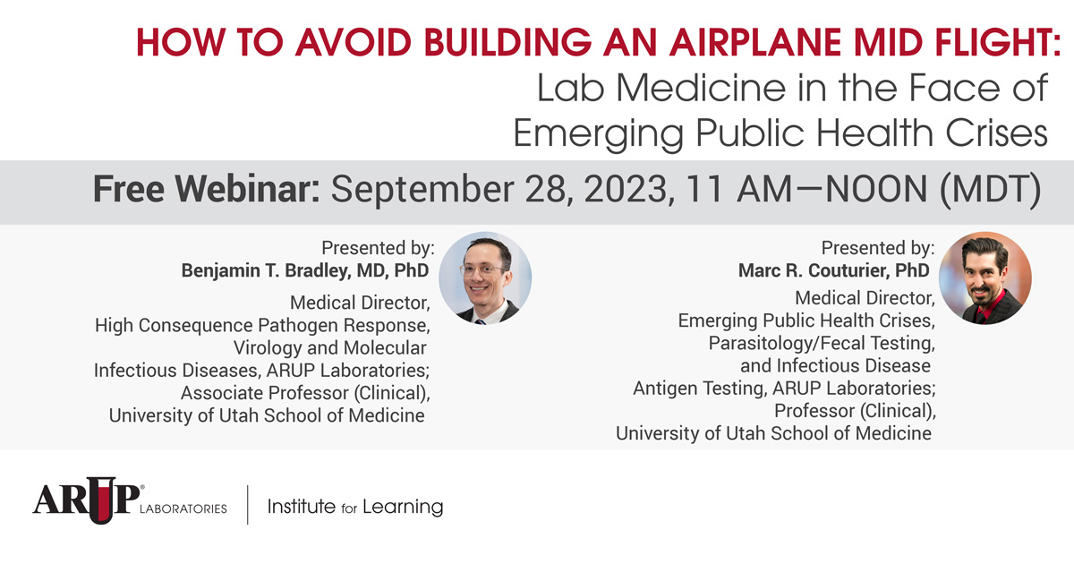 Happening today! Join us for the Lab Medicine in the Face of Emerging Public Health Crises webinar that will focus on strategies to consider for making your laboratory proactive in responding to the next emerging or reemerging pathogen. bit.ly/48ycGFH