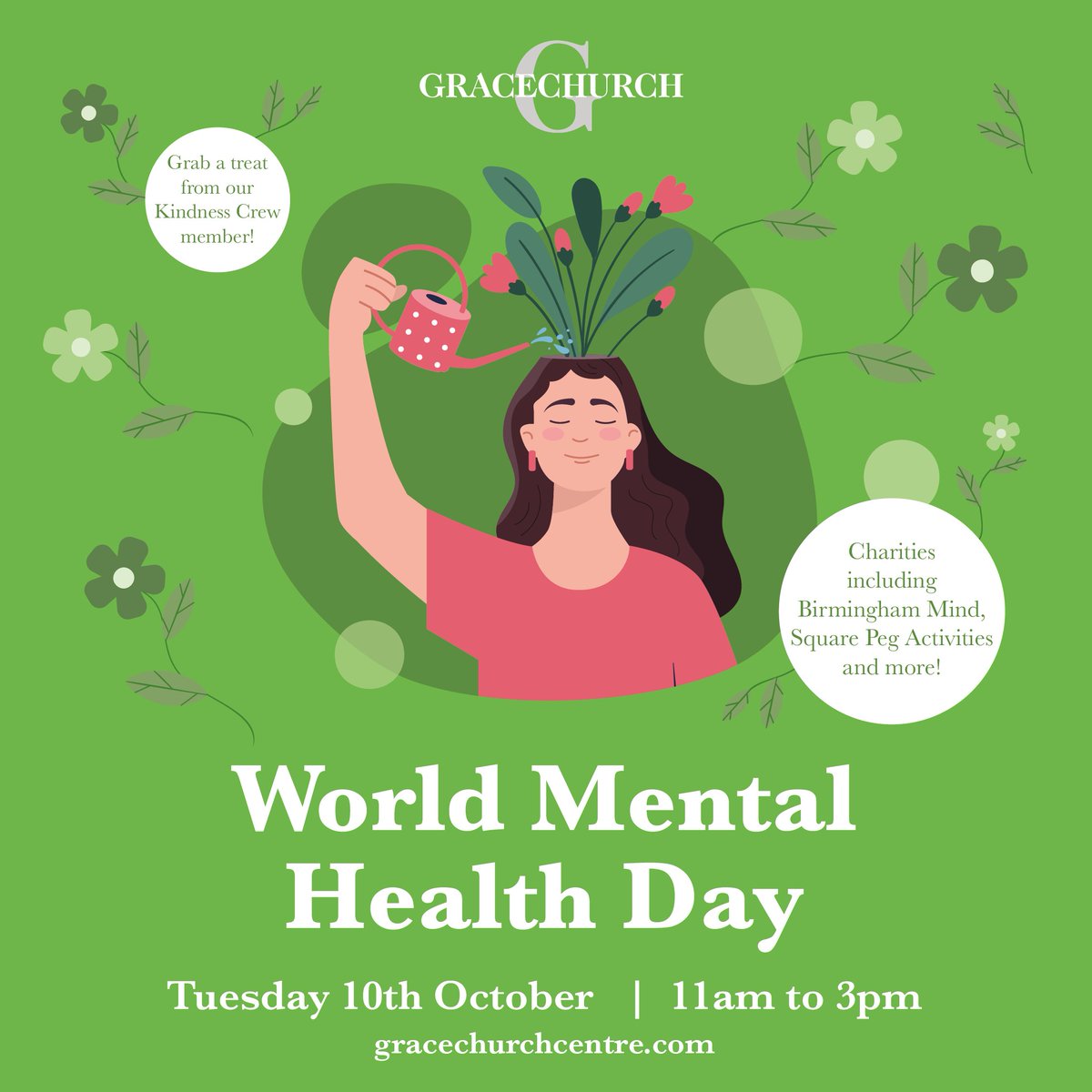 Our Kindness on Wheels crew is almost ready to elevate your mood with all kinds of treats to make you smile!🚲   

Join us at Gracechurch Centre this World Mental Health Day - 10th October! 💚  

#WorldMentalHealthDay