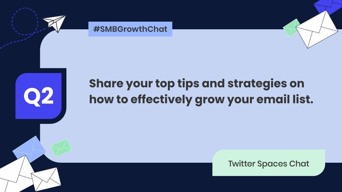 SiteGround's tweet photo. 📧 Now that we've established that email marketing is for everyone, let's hear from our experts on how to effectively grow your #EmailList.
Feel free to chip in with your strategies using #SMBGrowthChat https://t.co/Axr7ZeVYS5