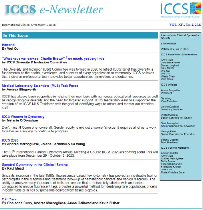 Don't miss the latest ICCS newsletter! 📰 WIC shared an update on our activities, including the upcoming reception at ICCS 2023, and an article @News_ICCS #womenincytometry