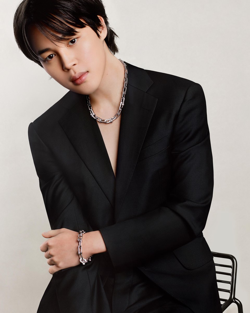 Authentically Tiffany. Authentically you. House ambassador #Jimin of BTS expresses his personal style by matching Tiffany HardWear designs in 18k white gold. Discover more: bit.ly/3M380yj #ThisIsTiffany #TiffanyHardWear #TiffanyAndCo