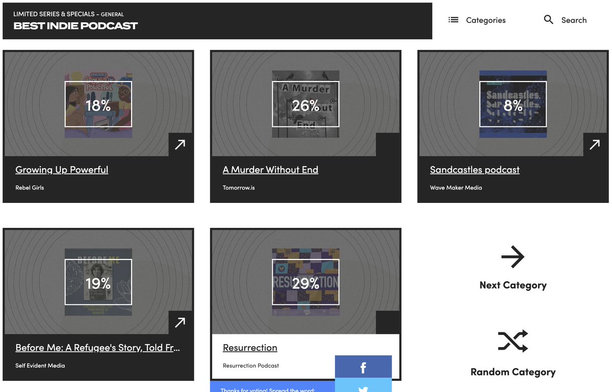 Thank you so much to everyone who has taken the time to vote for Resurrection in the Signal Awards! There's one week left to vote and we're currently in first place by a slim margin. If you enjoyed the show and want to show your support, you can vote here: bit.ly/45ZxnJ1