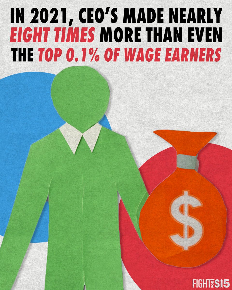 CEO profits are through the roof. In 2021 alone, CEO’s made nearly 8 times more than even the very highest wage earners. None of this will change unless we organize and fight back.

bit.ly/453ESxl

#UnionsForAll