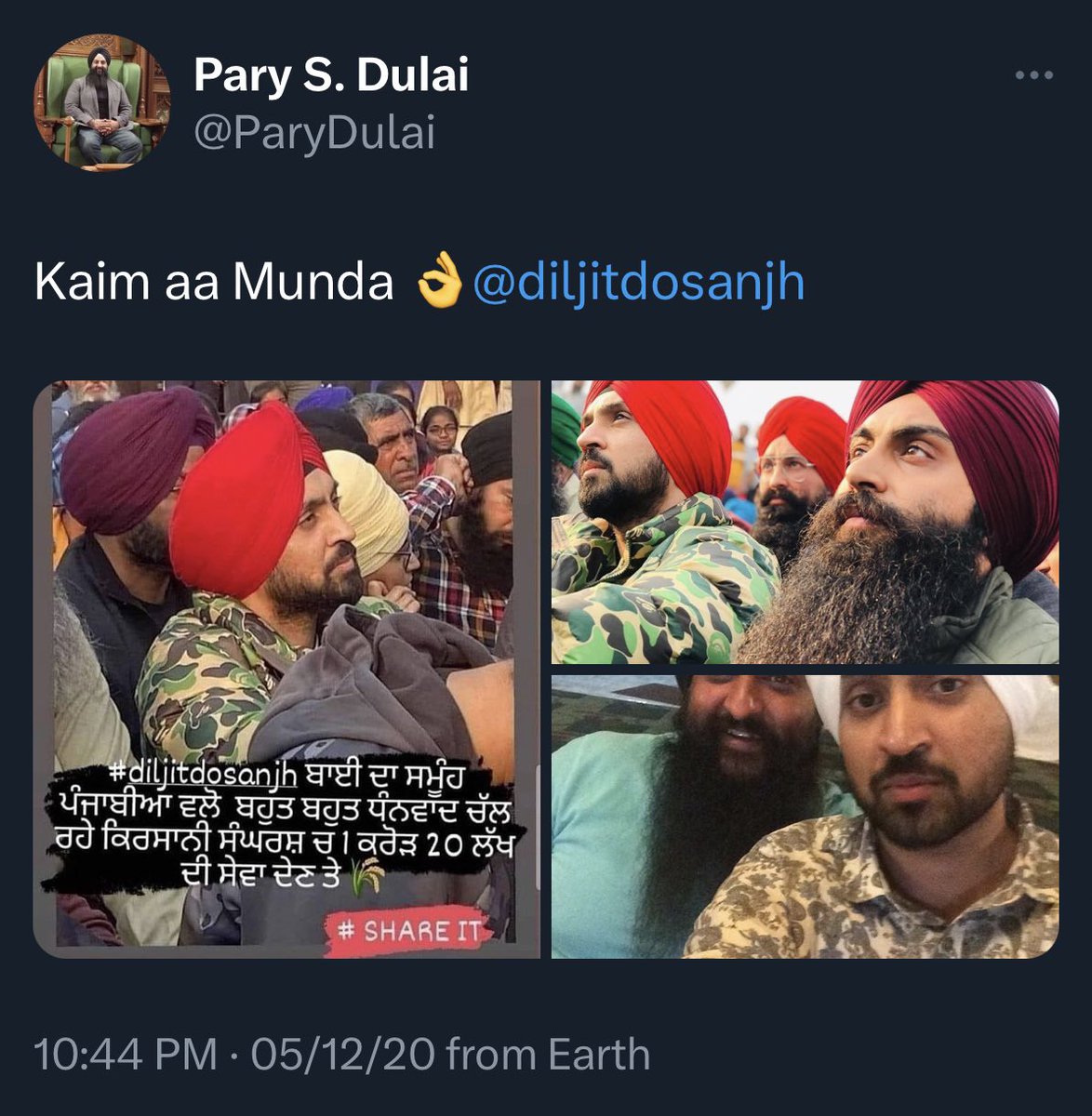 AsYouNotWish's tweet photo. Why doesn’t the Punjab or central government seek Diljit Dosanjh’s help to locate Canada-based Khalistani terrorist Parvkar Singh Dulai, aka Pary Dulai? https://t.co/6m7it9G7AC