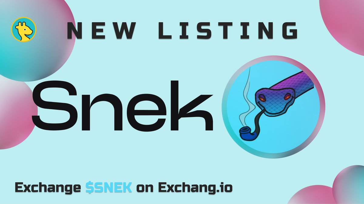 New chillest #memecoin on Exchang.io🦥

Meet <a href="/snekcoinada/">Snek 🐍</a> 🥳

 #SNEK is a sustainable and inclusive token on the Cardano blockchain, providing a fun and rewarding experience to the community.

$SNEK now available for swaps on Exchangio👇
exchang.io/exchange-pairs…