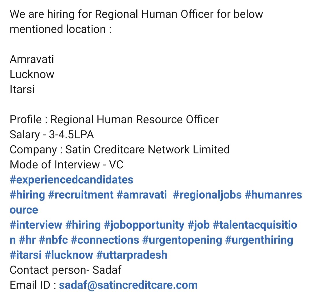 lucknowjob's tweet photo. Send your resume on given email id 🔥🎯
#ljs #lucknowjobseekers https://t.co/HsIS2UKKpS