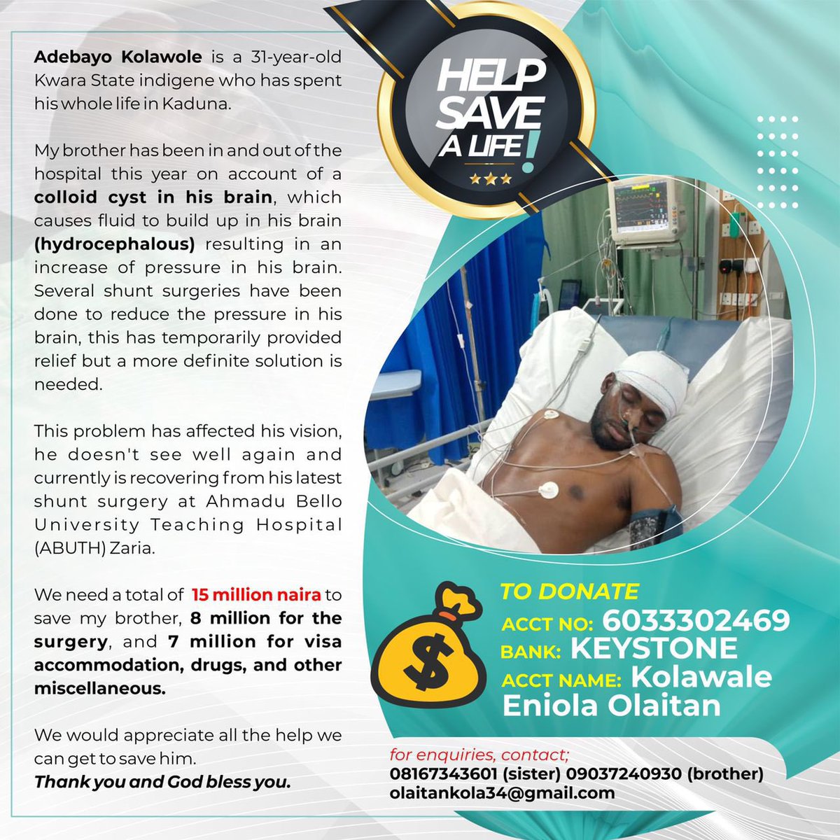 Cryptoscipher's tweet photo. Please retweet and let’s save his life💔He needs help seriously 😔 https://t.co/5jehXkkQKB