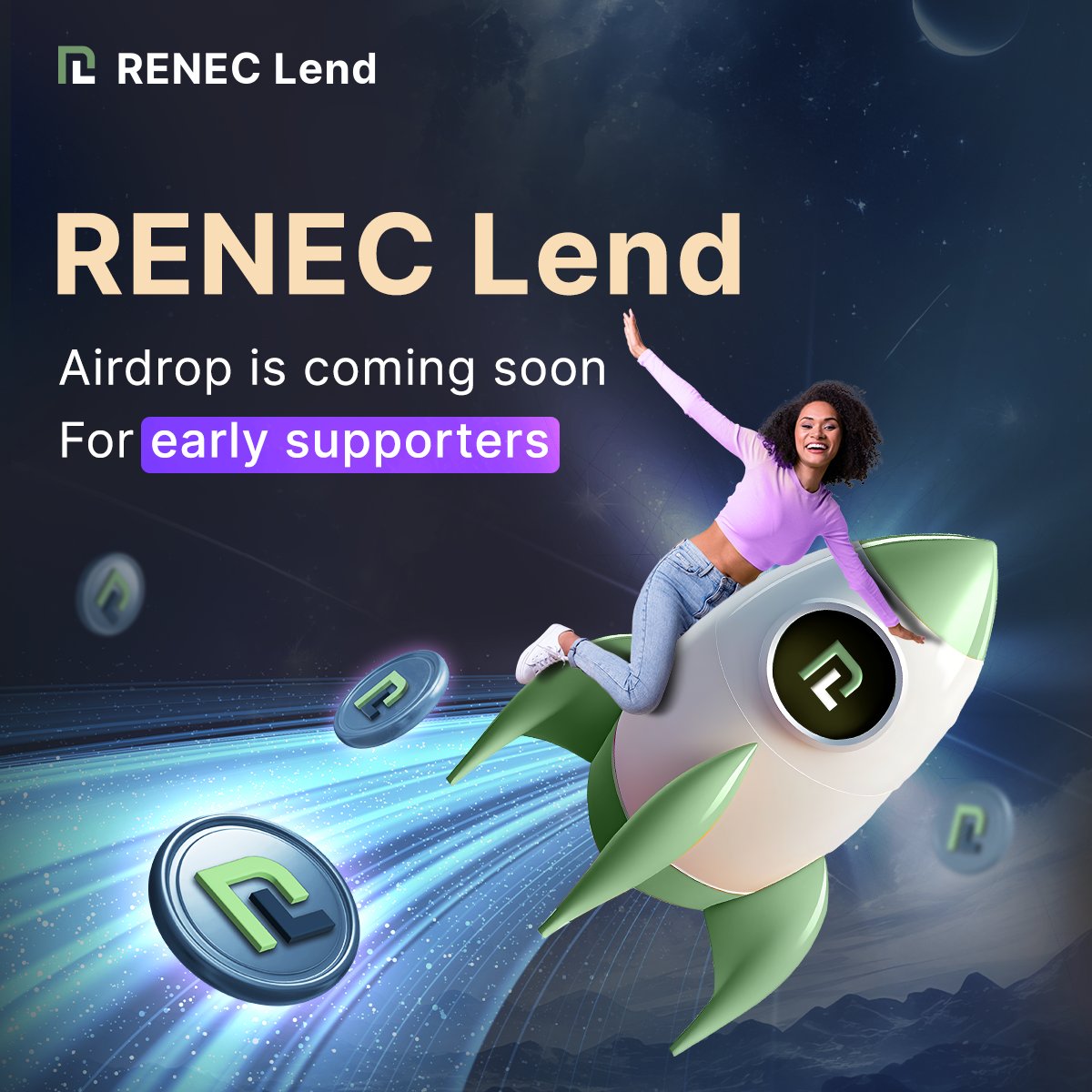 RenecBlockchain's tweet photo. 🚀 RENEC Lend airdrop is coming soon for early supporters! 🚀

#RENECLend is the first lending and borrowing DApp on RENEC Blockchain 🌟

Join us now for airdrop rewards for your early support! 🎁

Stay tuned for the latest updates on all things RENEC Lend - airdrops, products, news, and surprises! 🎉

#RENECLend #Airdrop #RENEC #Lending #Borrowing