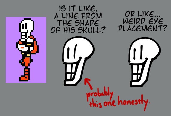 MaxOKE_'s tweet photo. is there a legitimate explanation of how im meant to interpret papyrus' face when it's like this cause i've always been confused by it https://t.co/MgGf83yA6C