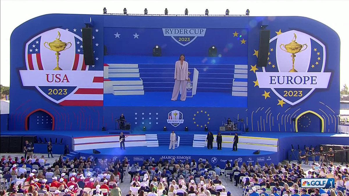 Opening Ceremony Live Now! 🇺🇸⛳️🇪🇺@GolfChannel The teams are about to come out…. LG!! #RyderCup