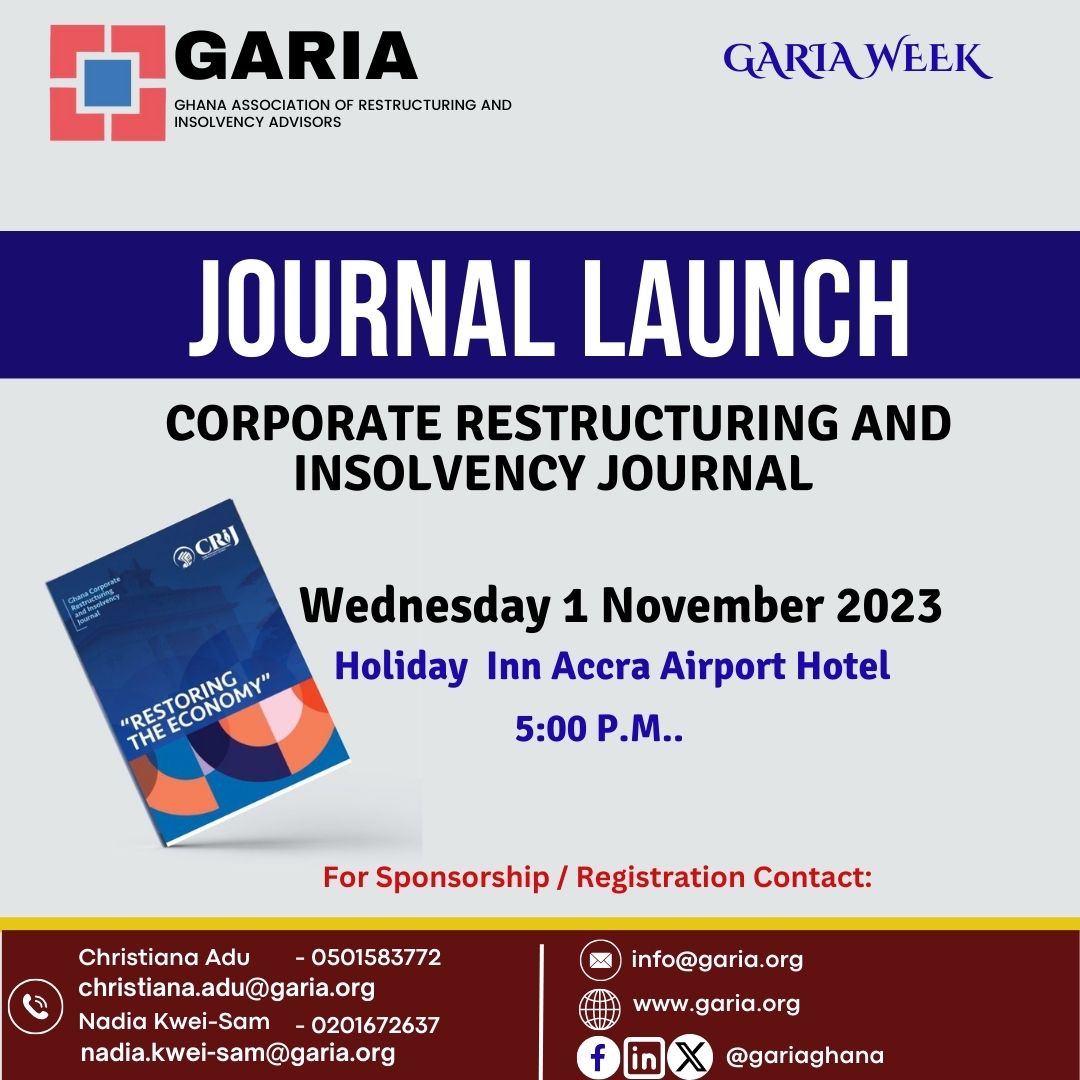 gariaghana's tweet photo. Its finally here ! #CRIJ  The Launch of the Corporate Restructuring and Insolvency Journal - Wed. 1st November 2023. Register now ! #GARIAWeek https://t.co/a4KRjveD98