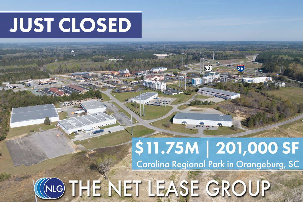 NetLeaseGroup's tweet image. We are pleased to announce the closing of a 201K SF multi-tenant Industrial portfolio at Carolina Regional Park in Orangeburg, SC. The six-building industrial portfolio sold for $11.75M and was 100% occupied at the time of sale. Congrats @JDurkin_CRE!

info.thenetleasegroup.com/l/911512/2023-…