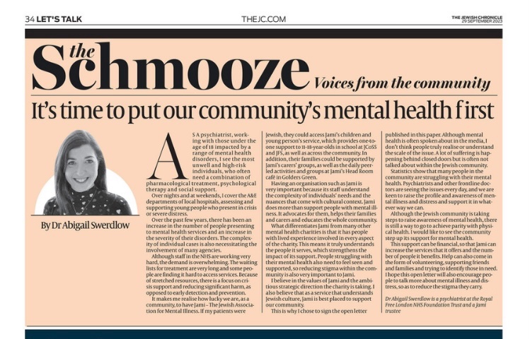 Pleased to have had articles published in 2 newspapers today calling on the community to support mental health @JamiPeople @rcpsychEDFac @RcpsychCAP @rcpsychLDN @rcpsychTrainees @rcpsych