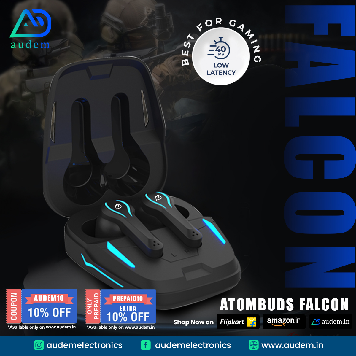 AudemElectronic's tweet image. Ears Locked, Game Loaded, No Lag, Just Brag. #Audem #AtomBudsFalcon #GamingTWS

🛍️Get yours today at linktr.ee/audem

#TWS #TWSEarbuds #music #wirelesswonder #wirelessearphones #wirelesstws #bluetoothtws #audio #techgadgets #gaming #Game #MobileGames #VideoGames #Earbuds