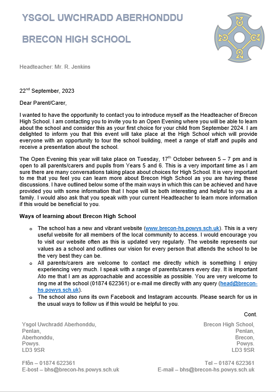 Brecon High School tweet media