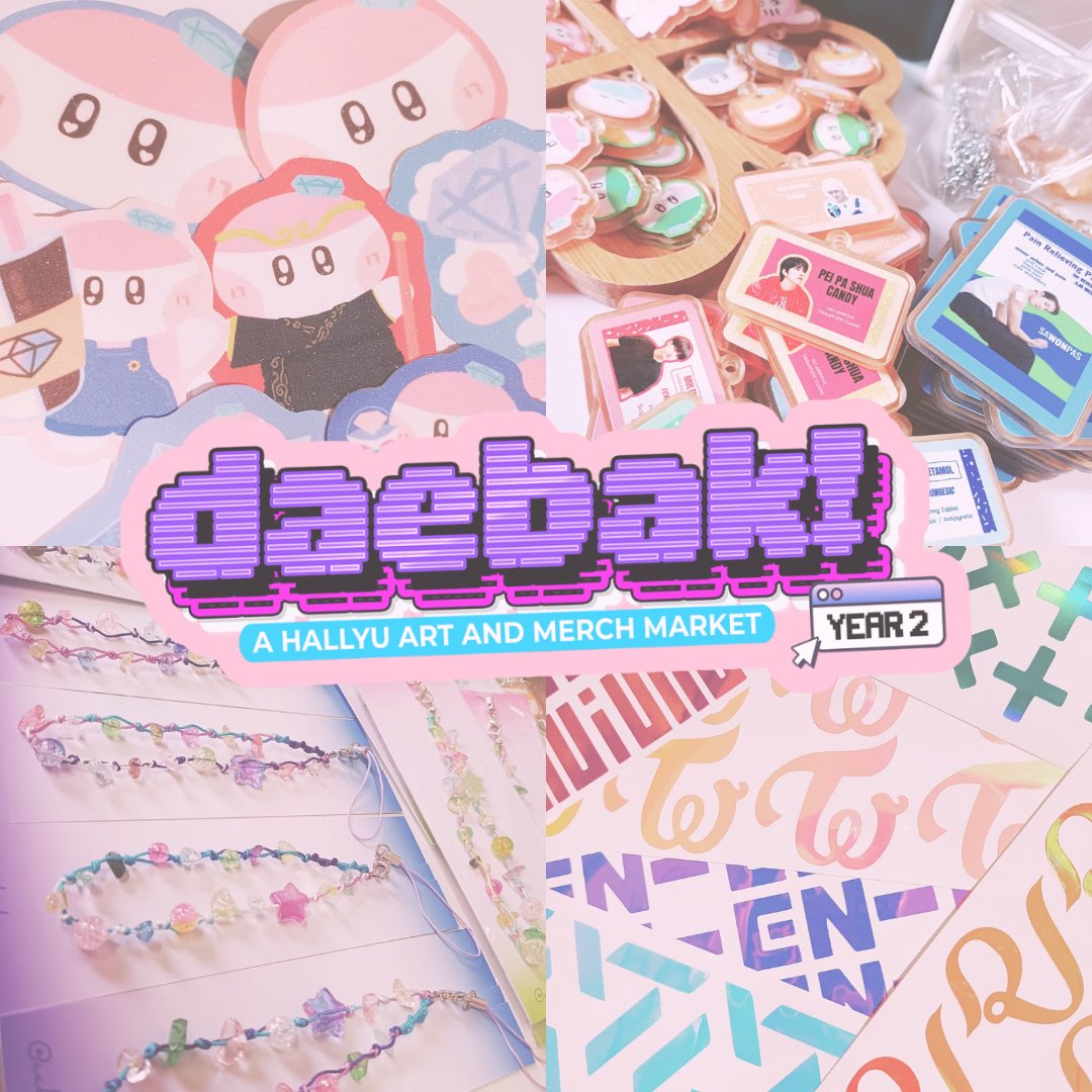 cchihouse's tweet photo. 🩷Cchi House at Daebak Year 2💜
@StickerConMNL

shop catalogue | table 8

⭐️Table 8 with @16xmin @NextToploader
⭐️Whitespace Manila, Makati City
⭐️Oct 1, 2023

#daebakph #daebak2023 https://t.co/liSwbr4ZwC