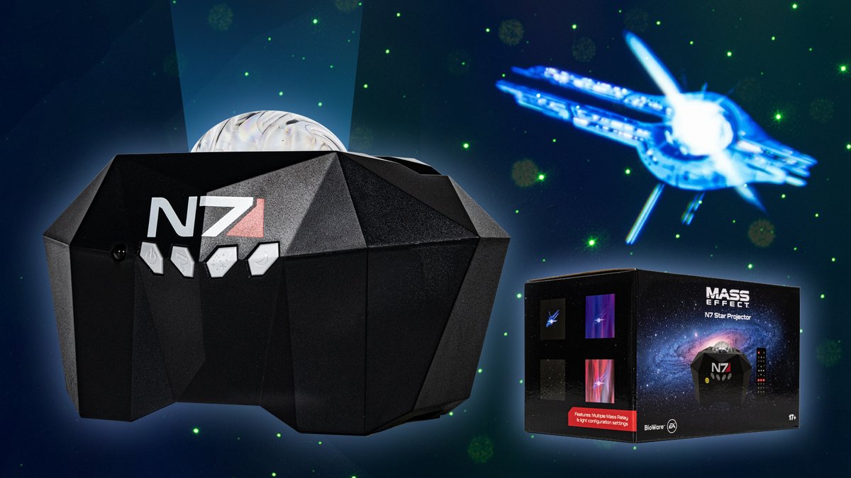 BioWareGear's tweet photo. The @MassEffect Star Projector – N7 Variant with interchangeable lights lets you experience the galaxy from the comfort of your own home. Audio Bluetooth-enabled.

https://t.co/npsotVt0ue https://t.co/gx0nwZYyne
