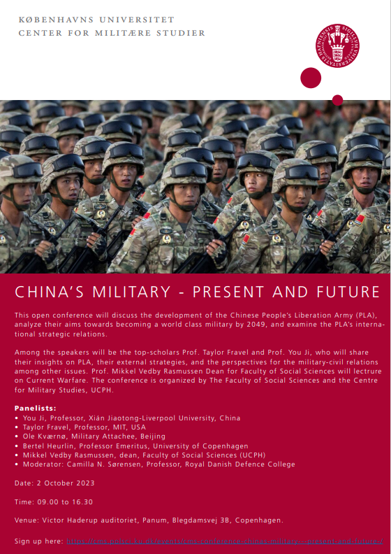 MilstudiesCPH's tweet photo. Don't forget to sign up for the CMS Conference: "China's Military - Present and Future" that takes place on 2 October! 

Read more and register here: https://t.co/4lVVwhbyLQ https://t.co/4zN53P2xwI