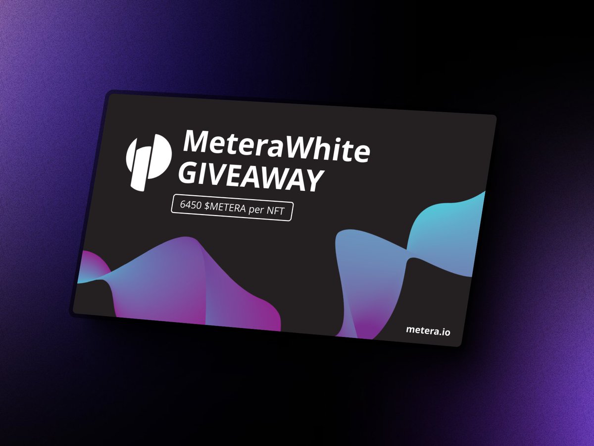 TheVirtualFlame's tweet photo. 🚨GIVEAWAY 🚨
I am giving away 6 @MeteraProtocol NFTs because I feel like it!!!
How to enter: 👇
1.) Follow @MeteraProtocol 🫡
2.) Tag 3 friends 📲
3.) Repost ♻️
Winner selected in 72 hours! 🕰️
(150 $ADA Value)
#Cardano $ADA #MeteraWhite https://t.co/f3g4pEDG70