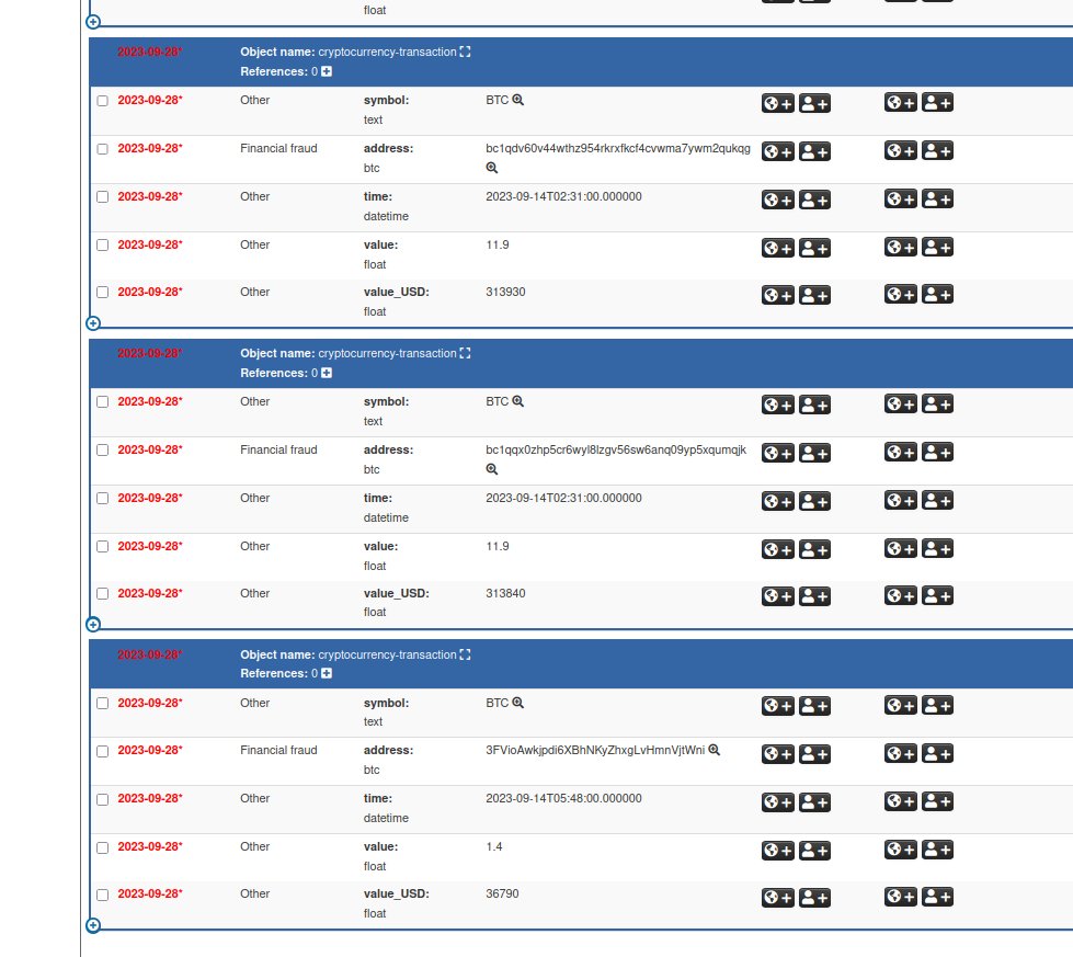 A new generic object for describing and tracking cryptocurrency transactions has been added in MISP object templates. misp-project.org/objects.html#_… #misp #ThreatIntelligence #threatintel #informationsharing #cryptocurrency