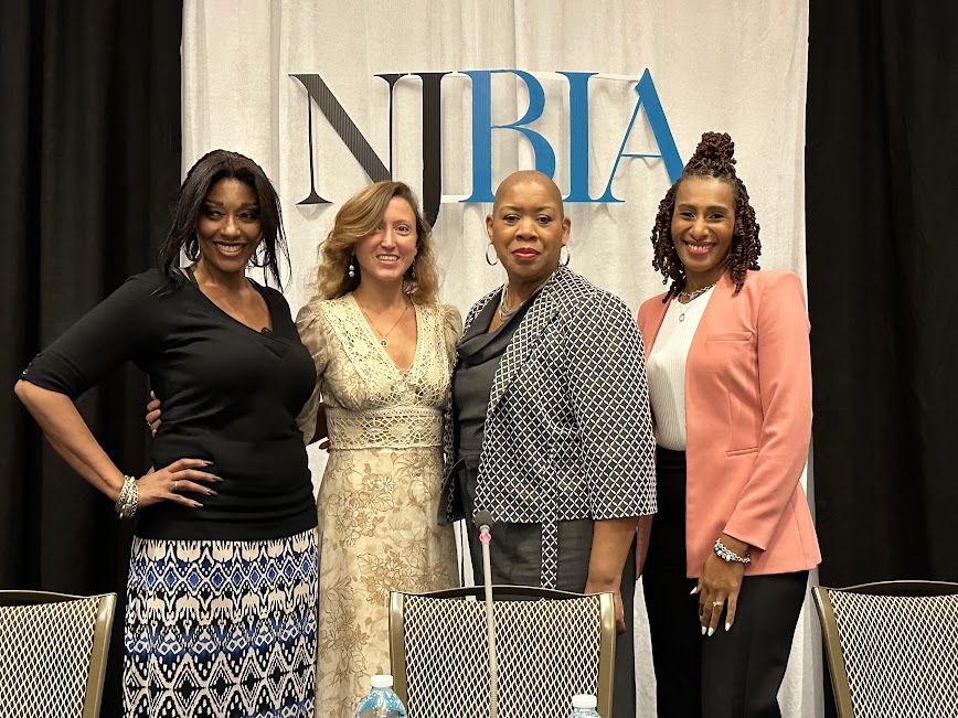 NJBIA's tweet photo. Everyone's heard of imposter syndrome, but how do you overcome it? Gerri Budd, PhD, Jane Johnston, Minister Pamela A. Major, & Megan Pitts share their tips. #WBLF #WBLF2023 #NJwomen #WomenBusinessLeaders #WomenInBusiness #NJBIAevent #NJ https://t.co/kYMat4IVjD