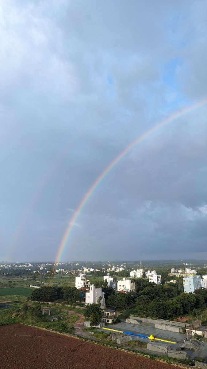 Double rainbow right outside the window today. 
Not getting over this view anytime soon 🥹