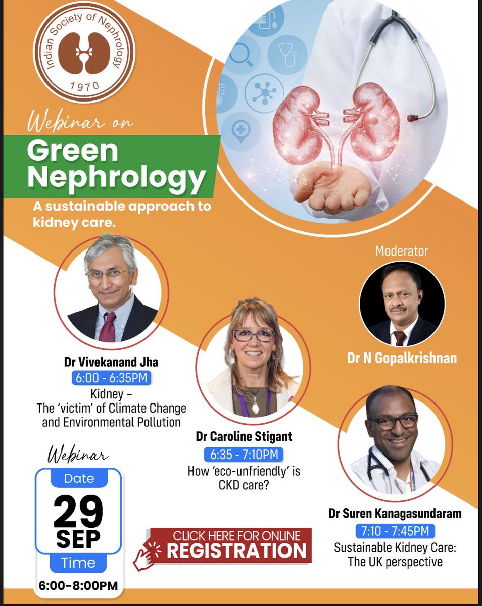 When: Sep 29, 2023 05:30 PM Mumbai, Kolkata, New Delhi Topic: GREEN-K Webinar: A sustainable approach to kidney care Register in advance for this webinar: us02web.zoom.us/webinar/regist…