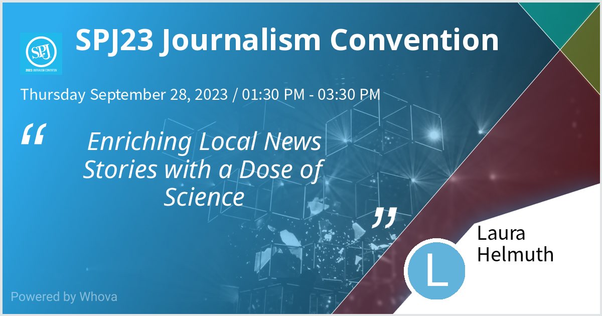 Every story is a science story. Learn how to enrich your coverage at #SPJ23 with lots of practical advice from ⁦@RealSciLine⁩ & ⁦@MoNscience⁩ & me
