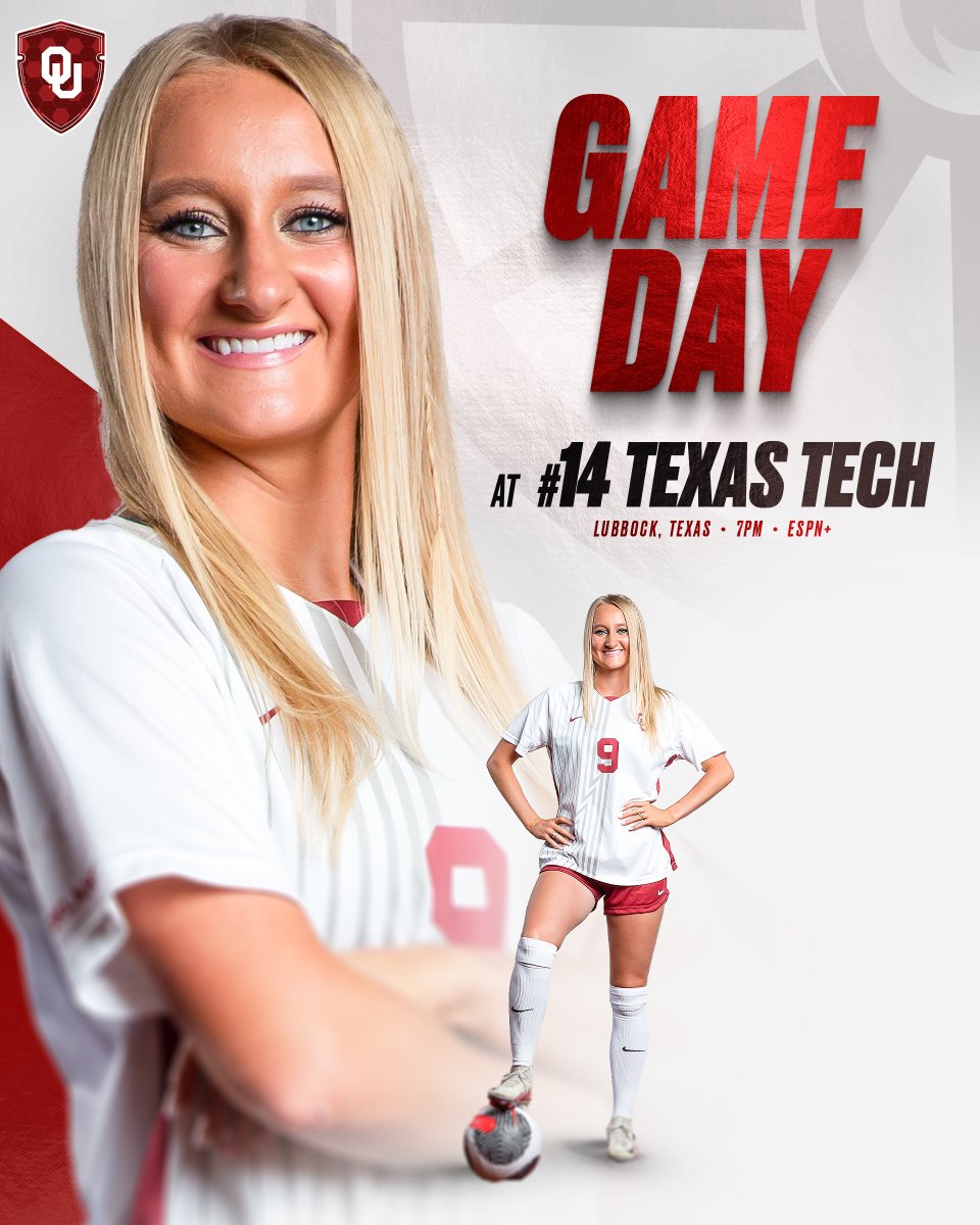 Big game under the West Texas lights.  

🆚 at 14 Texas Tech
⌚ 7 p.m. CT
📺 ESPN+ 

#BoomerSooner ☝️⚽
