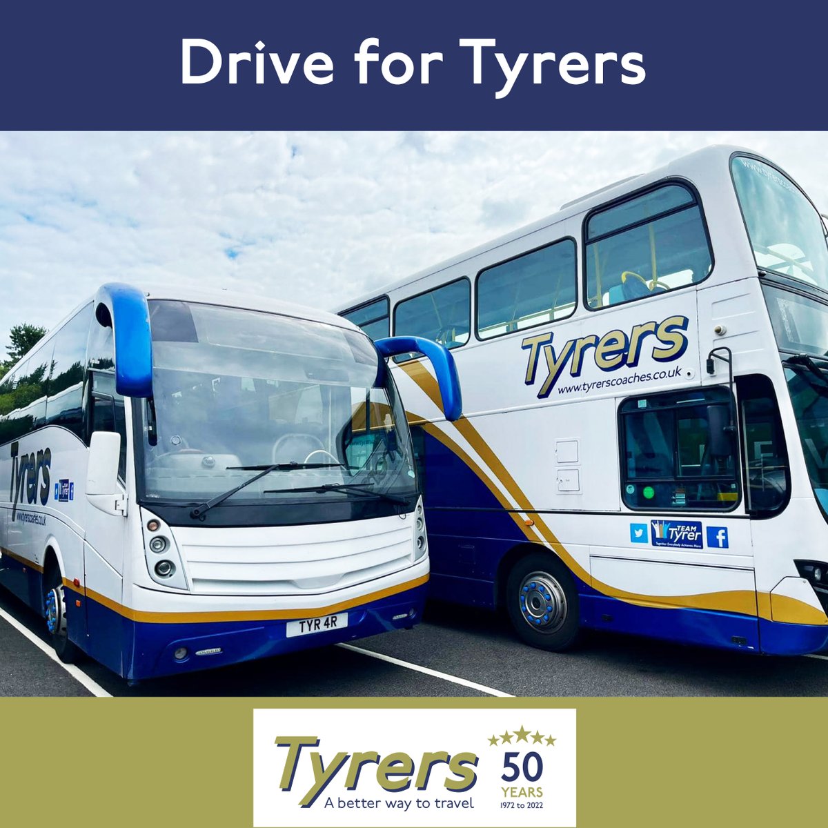 Full-time, part-time, and school bus drivers required.

£13 per hour (Monday to Friday) and £14.50 per hour (Weekends &amp; Bank Holidays).

Fully qualified PCV drivers only.

Please email your CV to hr@tyrerscoaches.co.uk