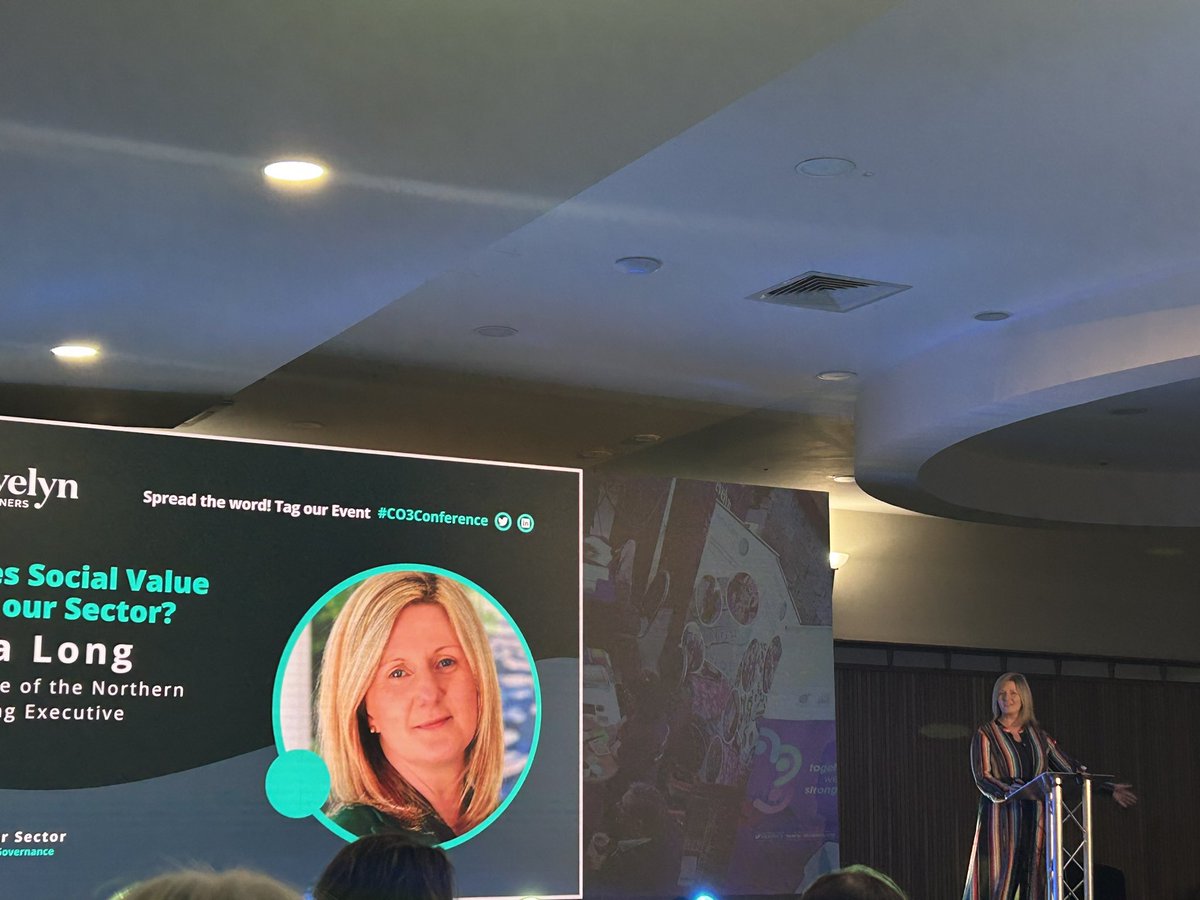 kellyandrews149's tweet photo. Grainia Long outlines how @nihecommunity are using their financial firepower, their influence to deliver for tenants @WomensaidBelLis @ConnswaterHomes @CIHNI @CO3updates #CO3Conference https://t.co/L3O7a0i1eG