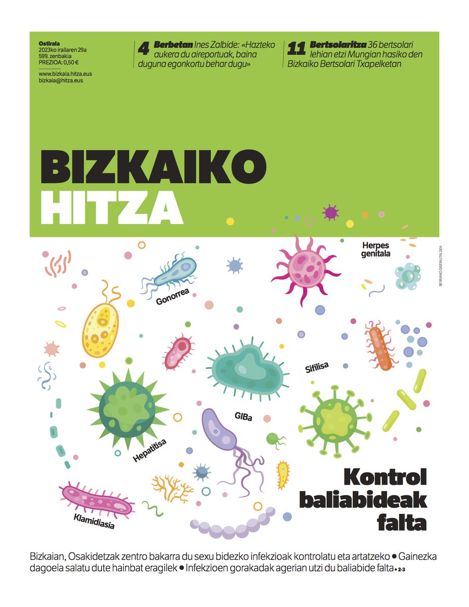 BizkaikoHitza's tweet photo. Biharko Bizkaiko Hitzan:
🟢STIak artatzeko zentroa gainezka
🟢Ines Zalbide @bilbaoair|eko zuzendaria 
🟢Enpresa berriak #eusGara|n
🟢Deustuko zumarrak
🟢#Lamiaena|k urtebete
🟢Bizkaiko Bertsolari Txapelketa
🟢Getxoko Komiki Azoka
🟢Arretxinagako San Migel
🟢Niko Cuencaren zutabea https://t.co/NxSwyEcNCa