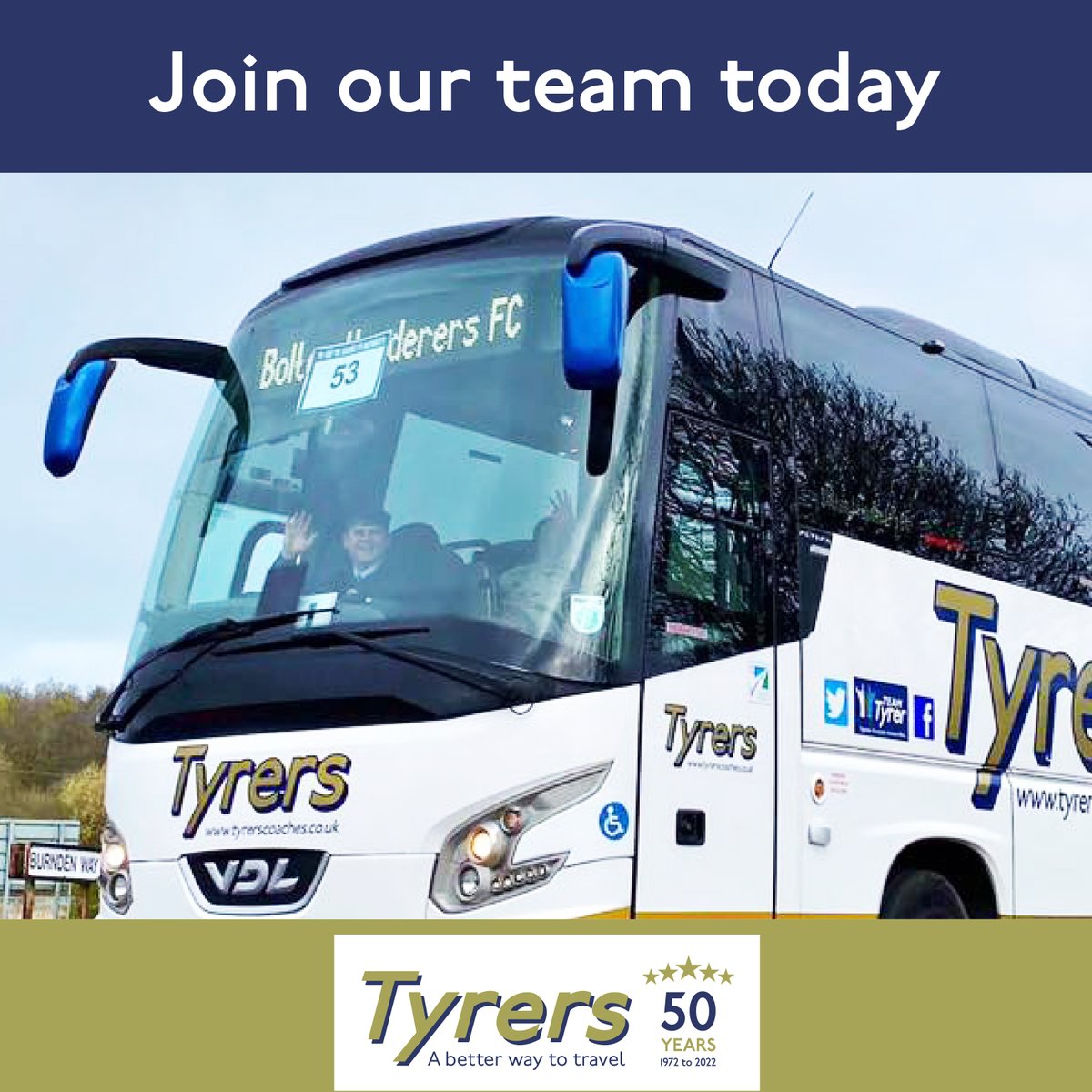 Full-time, part-time, and school bus drivers required.

£13 per hour (Monday to Friday) and £14.50 per hour (Weekends &amp; Bank Holidays).

Fully qualified PCV drivers only.

Please email your CV to hr@tyrerscoaches.co.uk