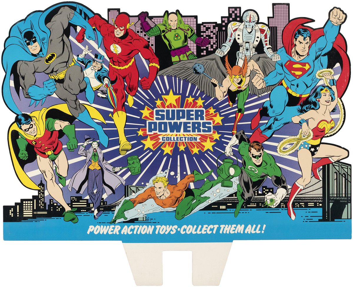 SOLD FOR $15,705! Another item that beat expectations at @HakesAuctions was this stunning #Kenner #SuperPowers toys #storedisplay! Contact Hake's to sell your #actionfigures! #Batman #Flash #Aquaman #Hawkman #GreenLantern #Superman #WonderWoman #Joker #collector #toycollector