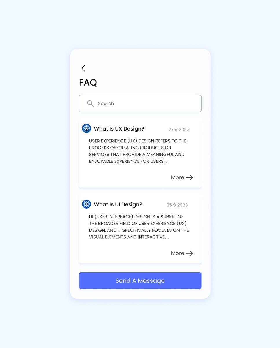 TundeAgboke1's tweet photo. Daily UI Challenge #25
An FAQ page with cards
#dailyuichallenge #uidesign #ui #ux #webdesign #uiux #userinterface #appdesign #uidesigner #webdesigner #dribbble #uxdesigner #website #websitedesign #uitrends #interface #uiuxdesign #uxui #dailyui #behance #uiinspiration #userin https://t.co/ExRyKtevRq
