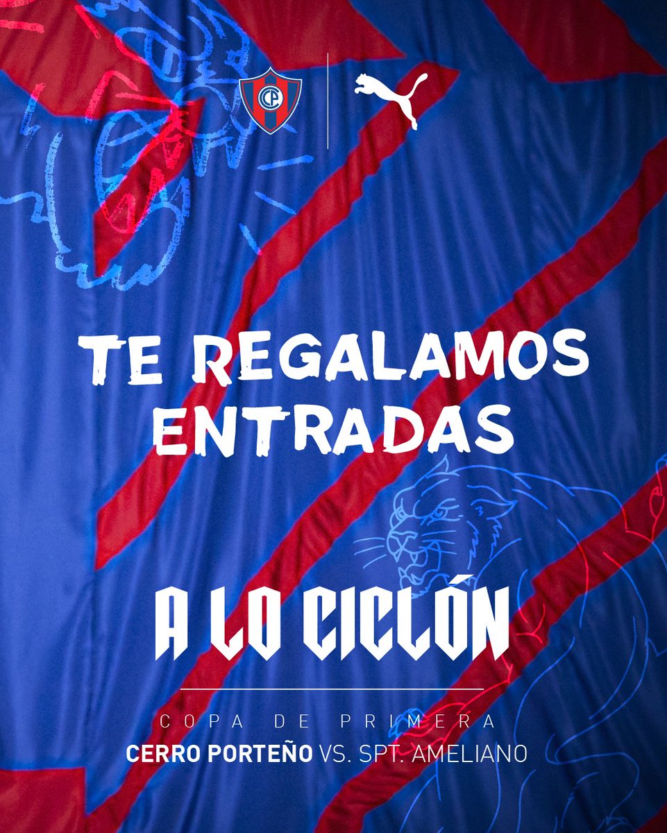 🚨 REGALAMOS 5 PARES DE ENTRADAS
🔴 CERRO PORTEÑO VS SPVO AMELIANO🔵
🔁 DALE RT PARA PARTICIPAR 
✅ SEGUÍ LA PÁGINA 
#puma #JuegaElMásPopular
