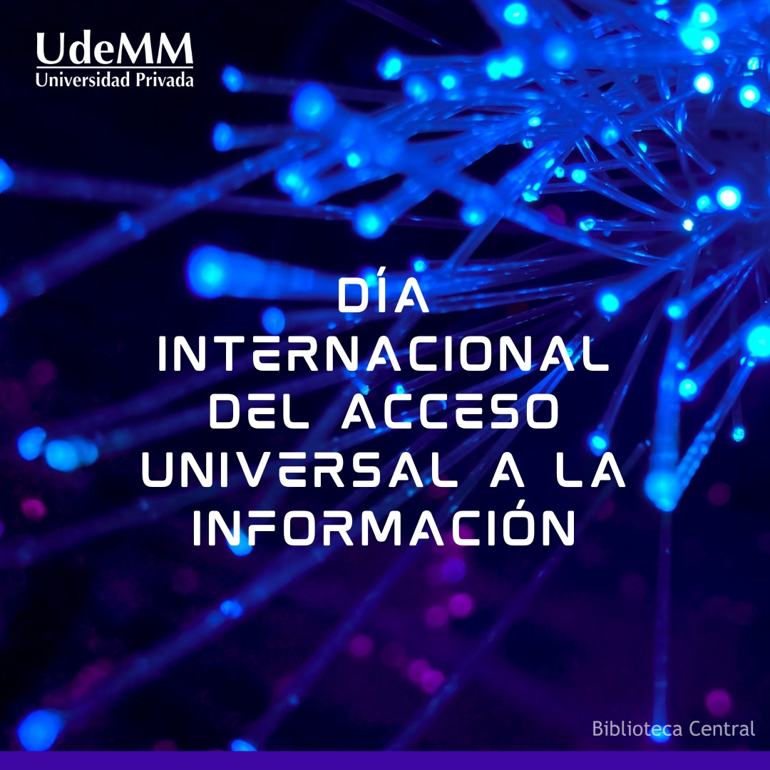 BiblioUdeMM's tweet photo. 28 de Septiembre

Día Internacional del Derecho de Acceso Universal a la Información, fecha cuyo propósito es procurar el acceso a la información digital, como vehículo para garantizar el derecho a buscar y recibir información.
#accesosalainformacion #biblioudemm #Udemm https://t.co/TP8O3pfTdT