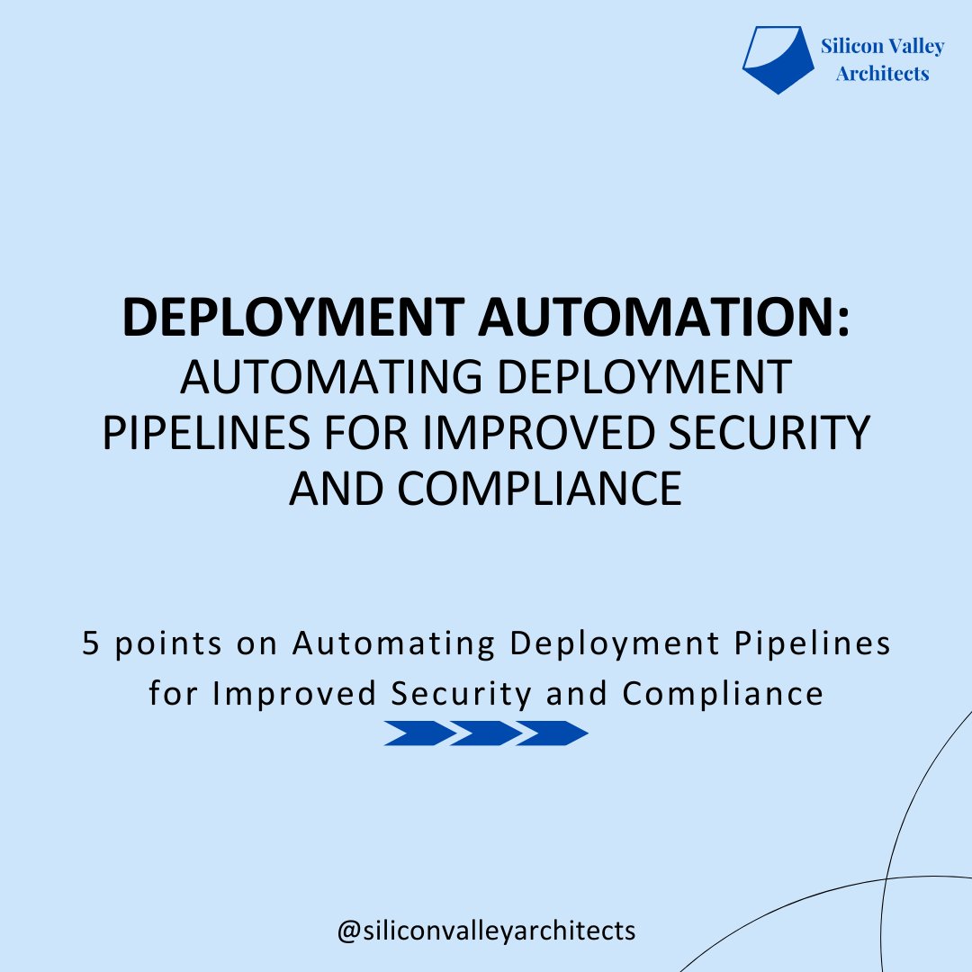 svarchitects's tweet image. Deployment Automation:
Automating Deployment Pipelines for Improved Security and Compliance
#cloudcomputing #cloudcomputingservices #cloudcomputingsystem #sva