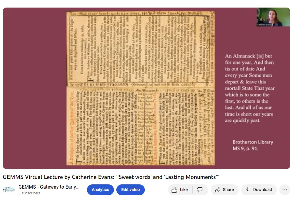 GEMMS_sermons's tweet photo. The recording for @CatRoseEvans's lecture on ms sermons, letters &amp; poetry is ready!

Since we weren't able to host this live, please DM Catherine with any questions or comments. She would appreciate any feedback!
#manuscript #sermon #poetry #earlymodern
 
https://t.co/n8w0lh2ubL https://t.co/nA3ZPEnEMu