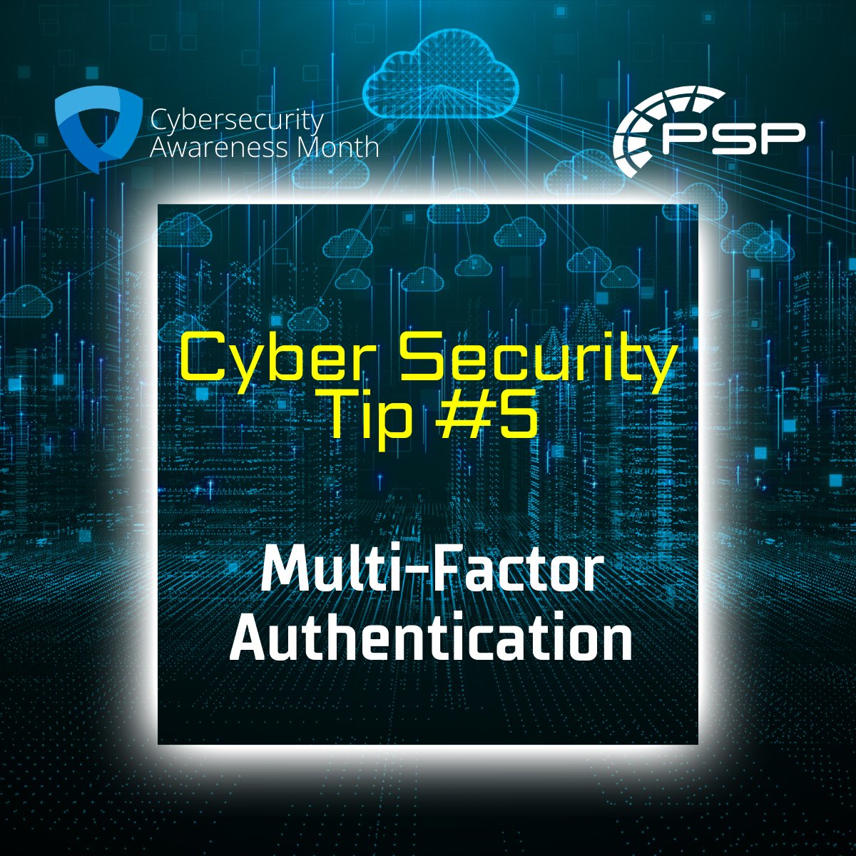 Tip #️⃣5 for #CybersecurityAwarenessMonth 
🔒Multi-Factor Authentication🔒
Multi-authentication requires the user to provide two or more verification factors to gain access to an application or an account. It makes it much harder for hackers to gain access.
#becybersmart