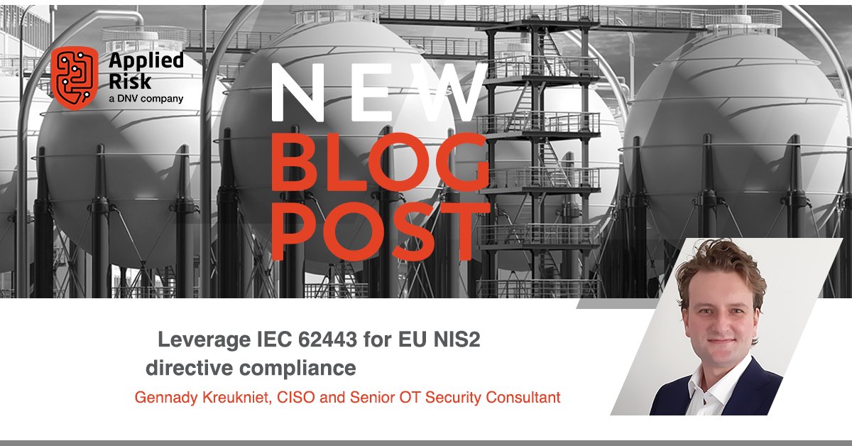 Applied Risk - Critical Infrastructure Made Secure (@appliedrisk) on Twitter photo Are you an asset owner or operator wondering how to comply with the #EUNIS2 directive? Check out our latest blog by CISO and Senior #OTSecurity Consultant Gennady Kreukniet for a helpful comparison with some relevant #IEC62443 standards. Read the article: hubs.la/Q023HGkT0 Are you an asset owner or operator wondering how to comply with the #EUNIS2 directive? Check out our latest blog by CISO and Senior #OTSecurity Consultant Gennady Kreukniet for a helpful comparison with some relevant #IEC62443 standards. Read the article: hubs.la/Q023HGkT0