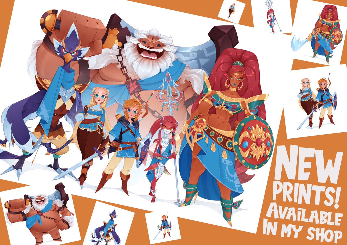 And Here is Revali all done!! With this the Breath of the Wild lineup is finished!! And Prints are up on my Sh0p in case you want to get some! 

I hope you enjoyed the process of drawing each champion on my own style and let me know which series you would like to see me draw next