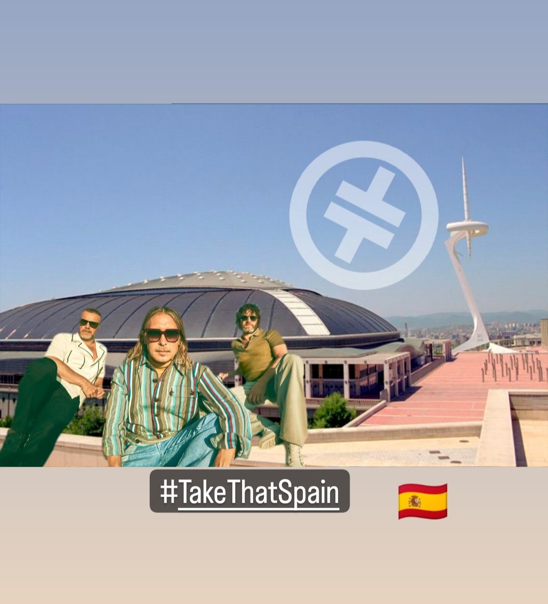 TakeThatSpain's tweet photo. What about Barcelona?? 🇪🇦 #TakeThat #thislifetour2024 @takethat @GaryBarlow @OfficialMarkO #howarddonald #SpainNeedsRakeThat #barcelona #palausantjordi https://t.co/Xyx4ToxxG5