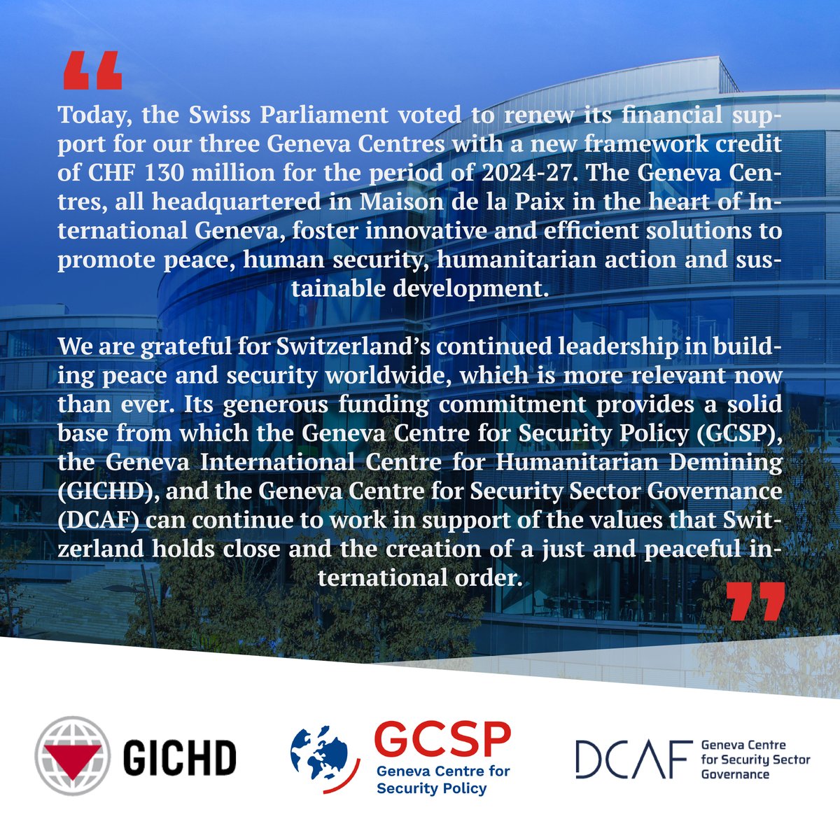 The GCSP tweet media