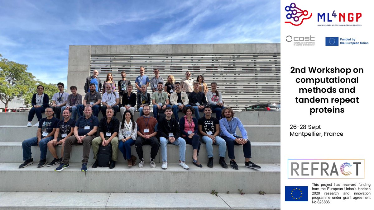 Time to say goodbye, #Montpellier!
Our Workshop on computational methods for Tandem Repeat proteins is already over 
🙏Thanks to our engaged participants
🙏Thanks to Andrei Kajava <a href="/CRBM_Montpel/">CRBM</a> for organizing this intense &amp; productive event
🙏and thanks to <a href="/ml4ngp/">ML4NGP</a>