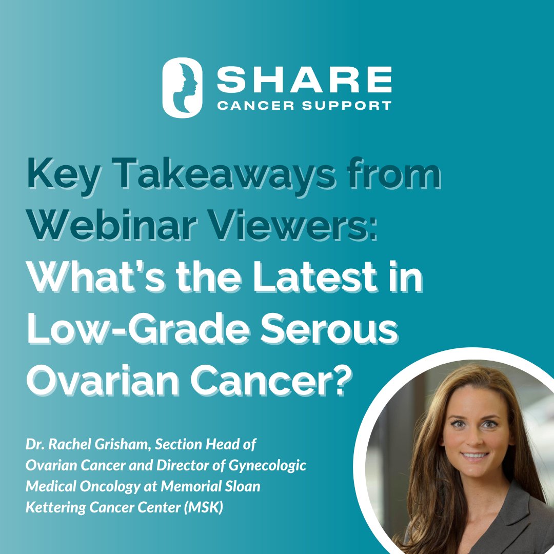 SHARECancerSupt's tweet photo. Do you have low-grade serous ovarian cancer and want information specific to your subtype? Get the latest information and research advances from Dr. Rachel Grisham. Watch the webinar now: https://t.co/P8irRnBGLS
#lowgradeserous #ovariancancer #rarecancer #gyncancerawareness https://t.co/raqh1tomDH
