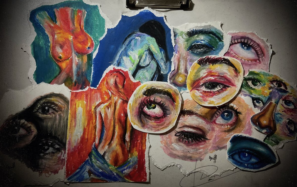 my artwork from two years ago.  I miss the smell of paper,paint and black color from Staedtler brand pencils. last year I was happy to give all my time to it but now I'm obsessed with something else. of course, I still make art but I do it on the convenience of a tablet.