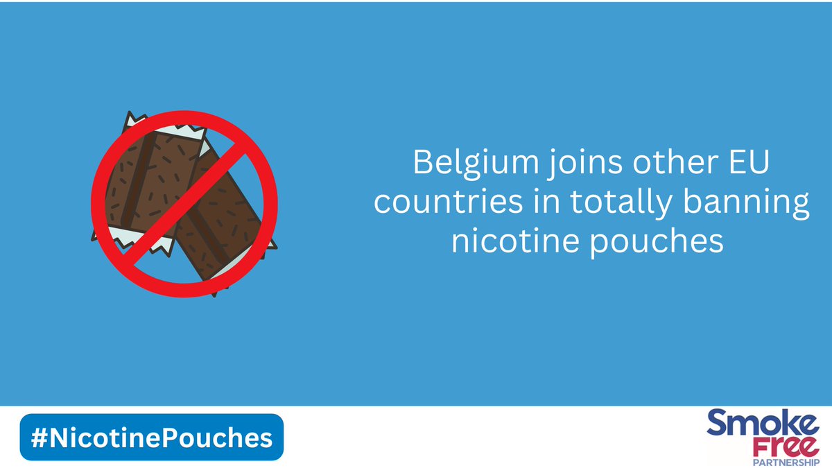 📣 Great news from Belgium: since yesterday, #NicotinePouches are no longer sold. With its new #AntiTobacco plan, 🇧🇪 joins other 🇪🇺countries that already have a total ban on pouches in place. Learn more about the ban ➡️ bit.ly/3PUhi1A
